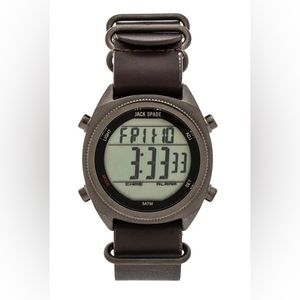 *working* jack spade men watch brown leather strap